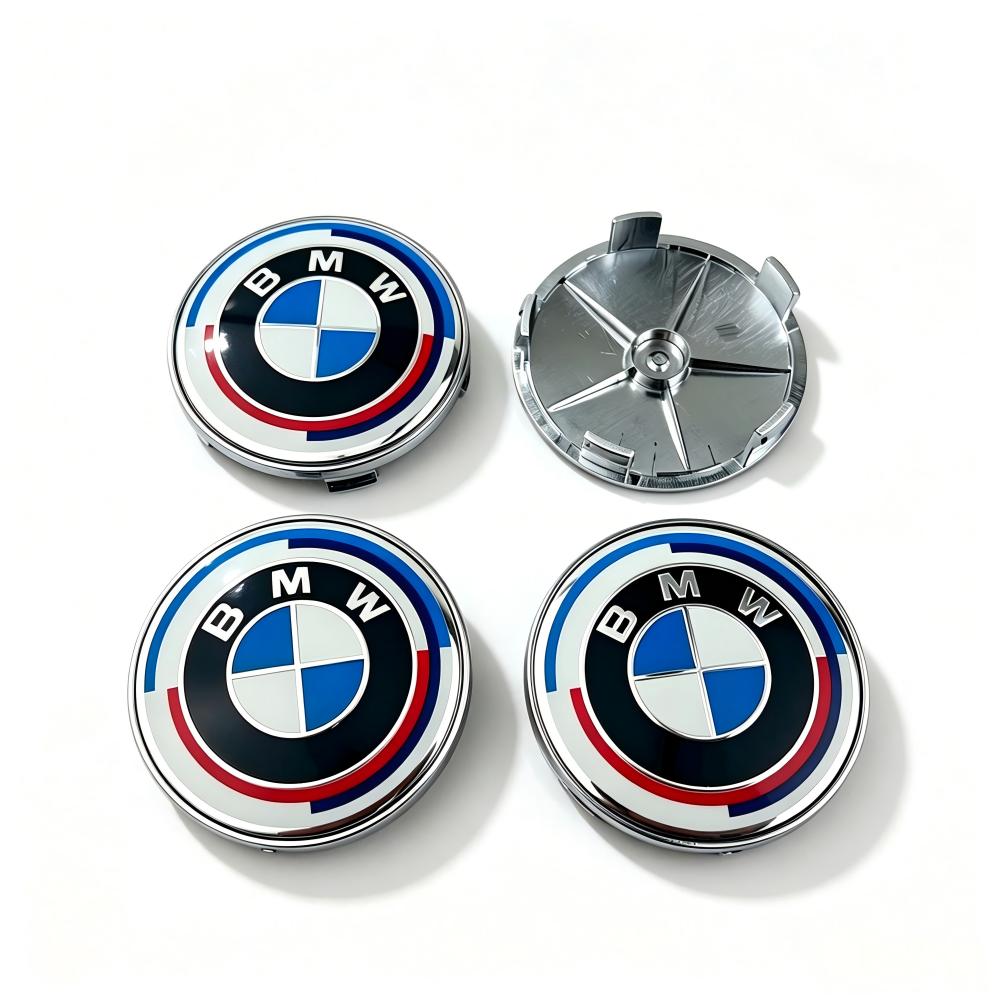 ta20-4pcs 60MM 68MM 50th Anniversary Car Wheel Hub Center Cap Cover For BMW M E46 X1 X2 X3 X4 X5 X6 F48 G01 E84 E83 F30 G30 G32 G01