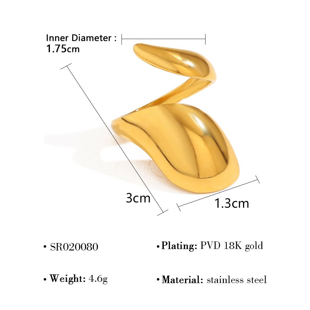 18K Золото Не тускнеющее Легкая Роскошь Высококачественная Лава Нержавеющая Сталь Открытое Кольцо Женское Кольцо Кольцо Кольцо