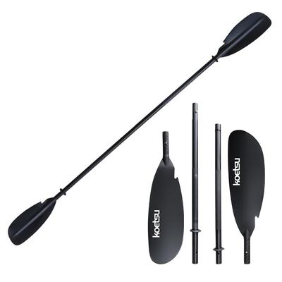 KOETSU Schlauchkajak, Doppelseitiges Aluminiumlegierungs-Paddel, 4-stufiges aufblasbares Paddleboard, Sitzpaddel für Surfbretter