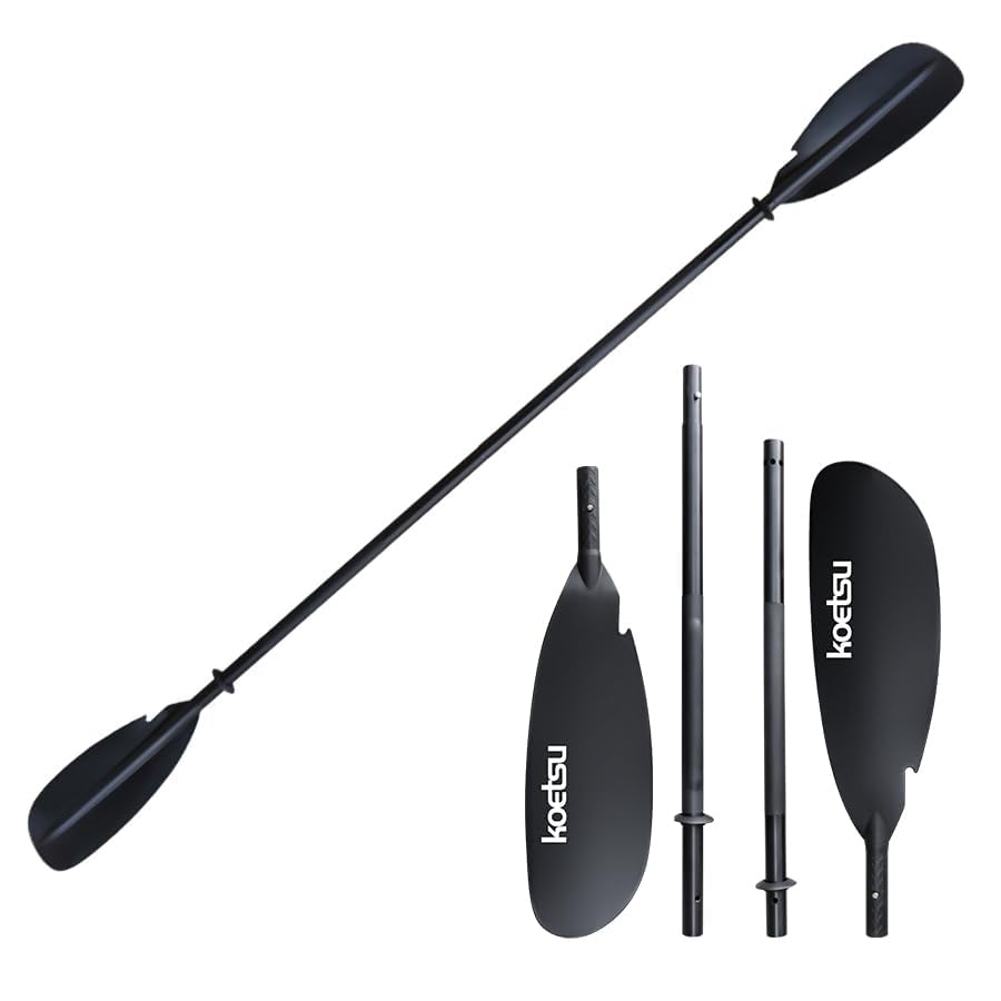KOETSU Inflatable Kayak, Double-Headed Aluminum Alloy Paddle, 4-Stage Inflatable Paddleboard, Seat Paddle for Surfboards