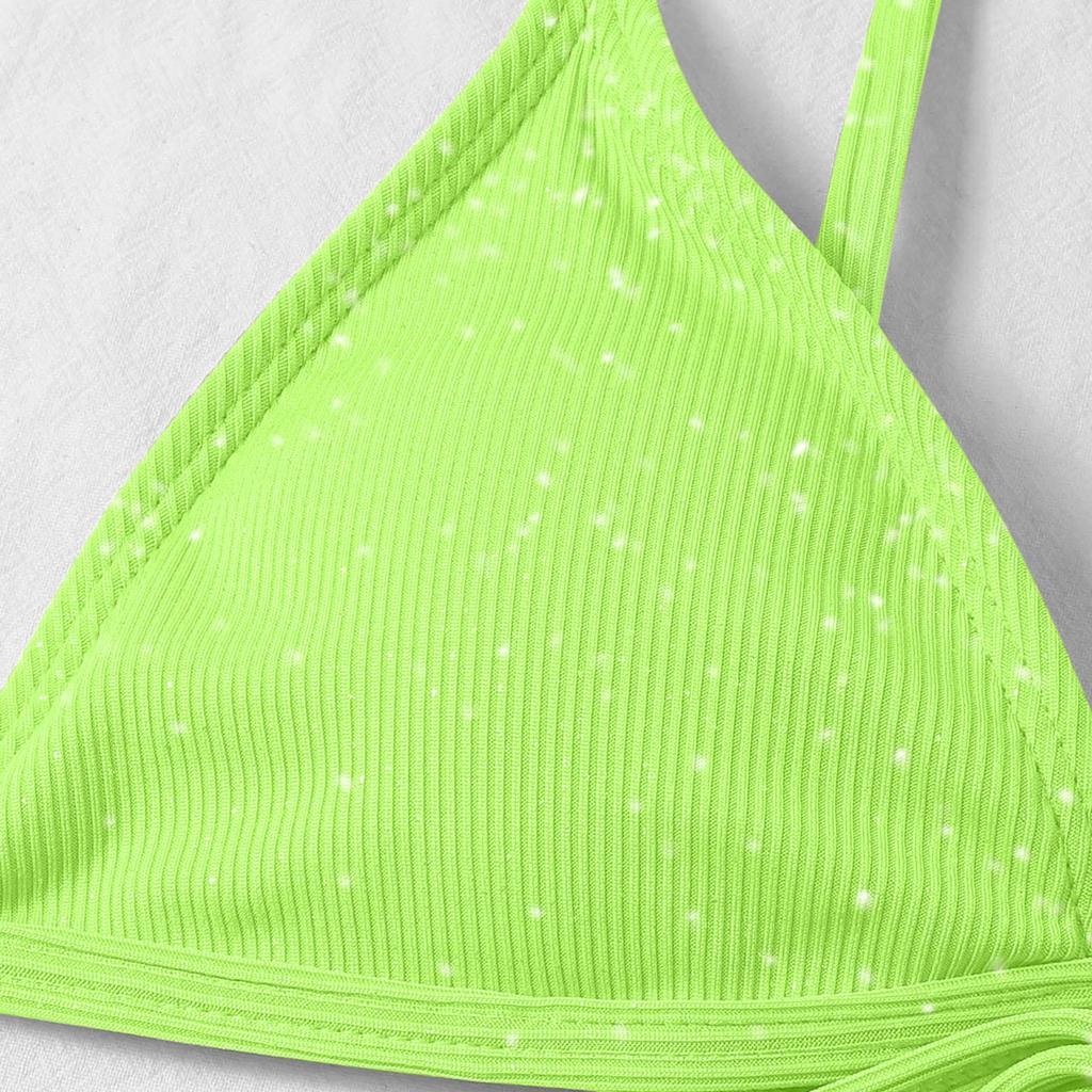 Women's Two Piece Bikini Set Triangle Top with Adjustable Straps and Low Rise Bottoms for Beach Swimwear Summer Poolside