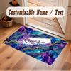 Decorative Artwork Theme Crystal Velvet Floor Rug Personalized Custom Name Text Warm Carpet Home Decoration