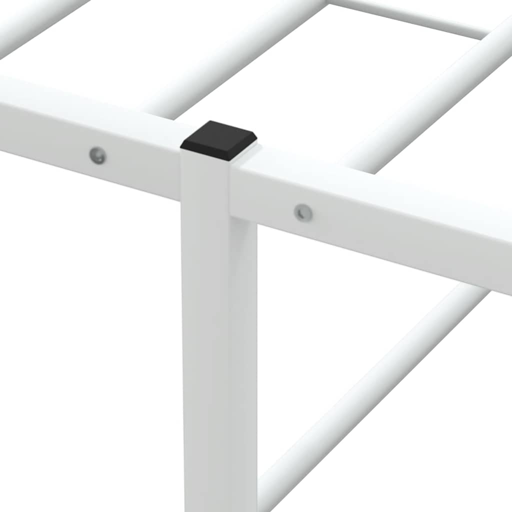 Vidaxl Bed Frame Without Mattress, White, 90X200 Cm, Metal