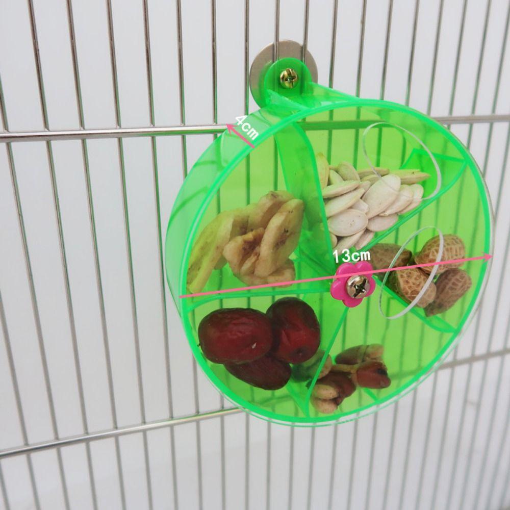5 Compartments Birds Foraging Wheels Acrylic Parrot Puzzle Feeder Birds Grid Food Box Cockatiel
