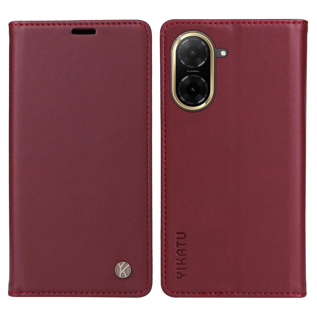 

Для Xiaomi Redmi A5 4G (171.7*77.8*8.3мм) Чохли для телефонів YIKATU Магнітна застібка Шкіряний мобільний чохол з поліуретану Wine Red