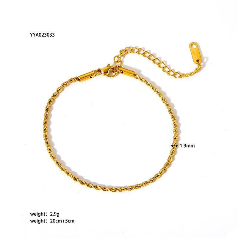 Gold-Plated Stainless Steel Fashion Anklet - Non-Fading Titanium Foot Jewelry