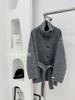 Stand-up collar small double-sided wool coat women's gray autumn and winter coat short niche design new