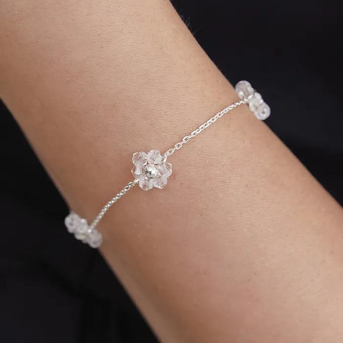 (Silver 925) Crystal Flower Bracelet BR1798