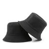 New Men Women Black Solid Bucket Hat Two Side Wear Unisex Simple Bob Caps Hip Hop Gorros Panama Cap Beach Fishing Boonie Sunhat