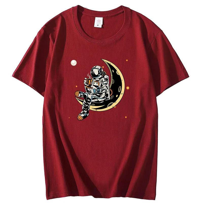 

2024 Summer Men s T-shirt Short Sleeve Tees Men s Loose T-shirt Men s Tops New Brand Men s Space Astronaut T-shirt M