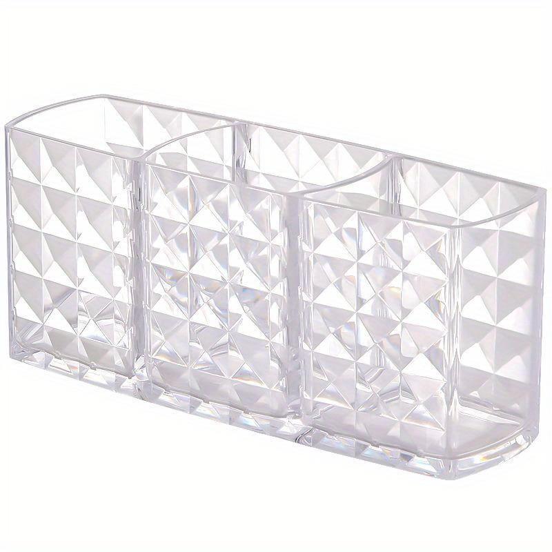 1PC Spacious Cosmetic Organizer - Transparent Multi-Compartment Box for Eyebrow Pencils/Brushes