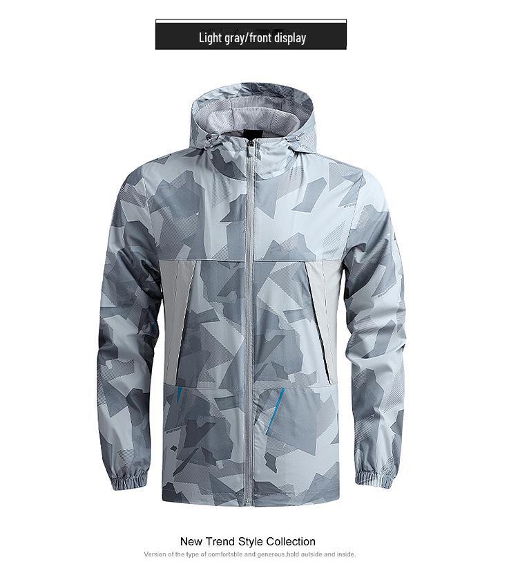 Men's Spring & Autumn Quick-Dry Hooded Windbreaker - Lightweight Outdoor Sports Jacket