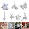 Weihnachtsdekoration, niedliche 3D-Kutsche, Ballettmädchen, Schmetterling, Elch, Glockenanhänger, transparent, bunt, Acryl-Anhänger, Weihnachtsbaum-Hängeornamente