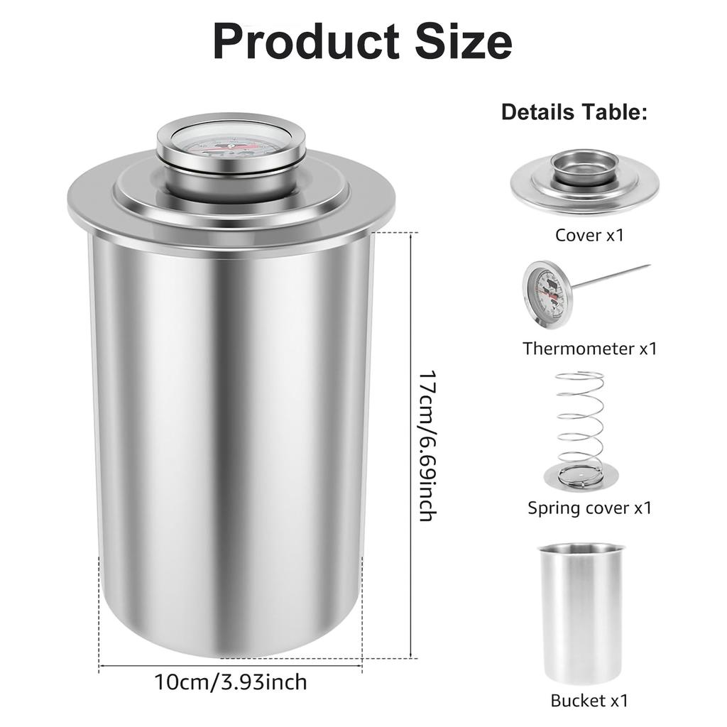 Stainless Steel Ham Maker Meat Press Cooker Deli Meat Press Mold with Thermometer for Pork Poultry Cooking Kitchen Accessories