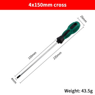 1 Piece Green Rubber Handle Magnetic Screwdriver Long Slotted  Screwdriver Installation And Disassembly Repair Tool