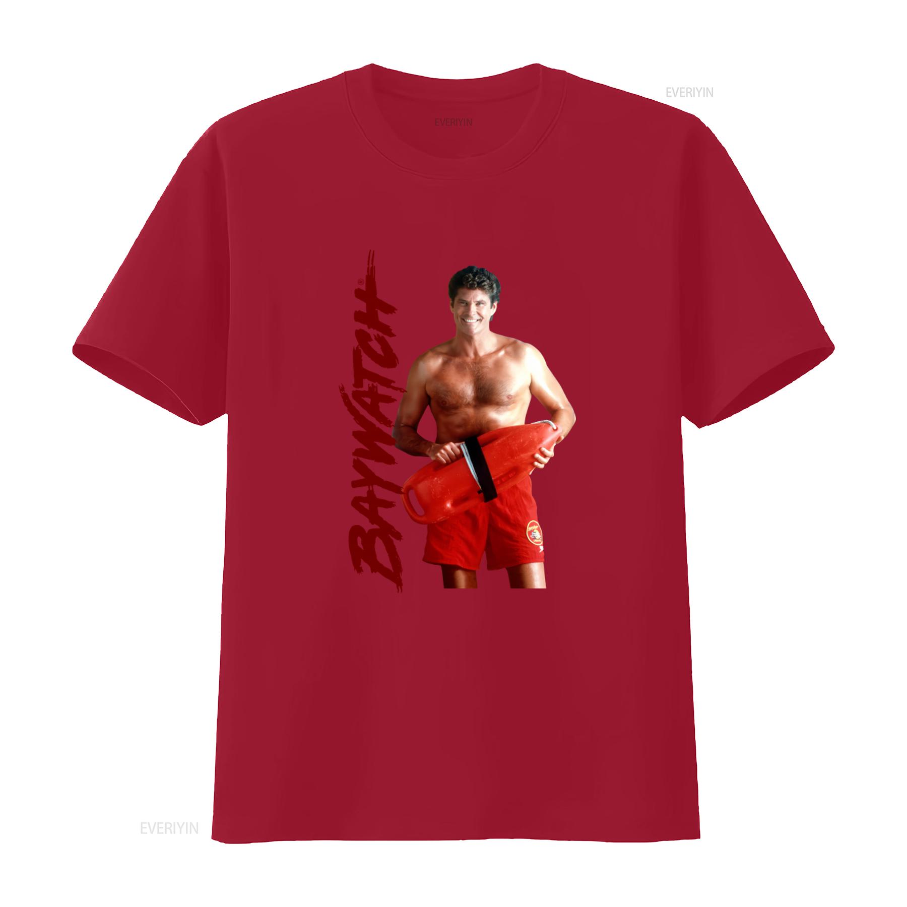 Mitch Buchanan Baywatch T Shirt Classic Lifeguard Design for Beach Lovers vintage Washed Slightly Stretched Breathable Soft S