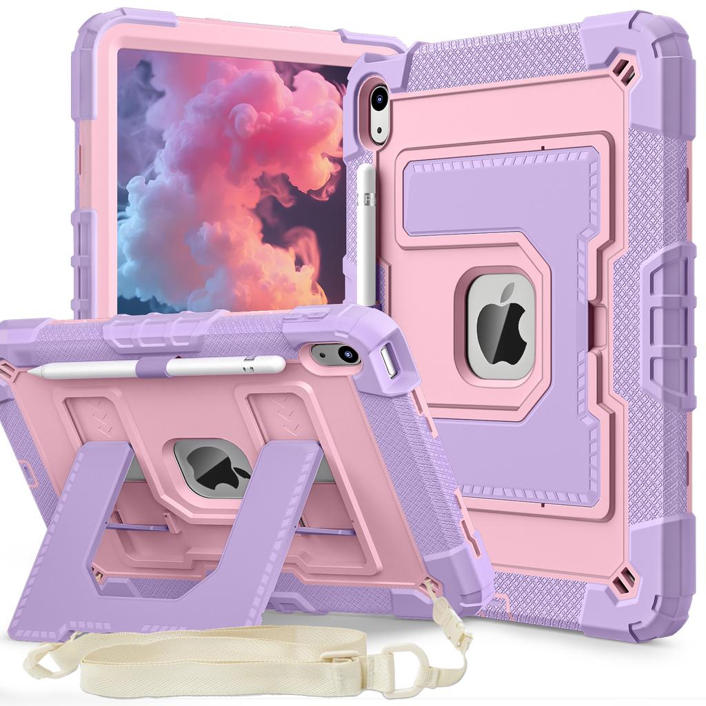 Case for iPad 10 11th A16 For iPad Air 11 10.2 Air 5 Air4 Mini 7 6 Heavy Duty Shockproof with Handle/Bracket/Shoulder Strap Case