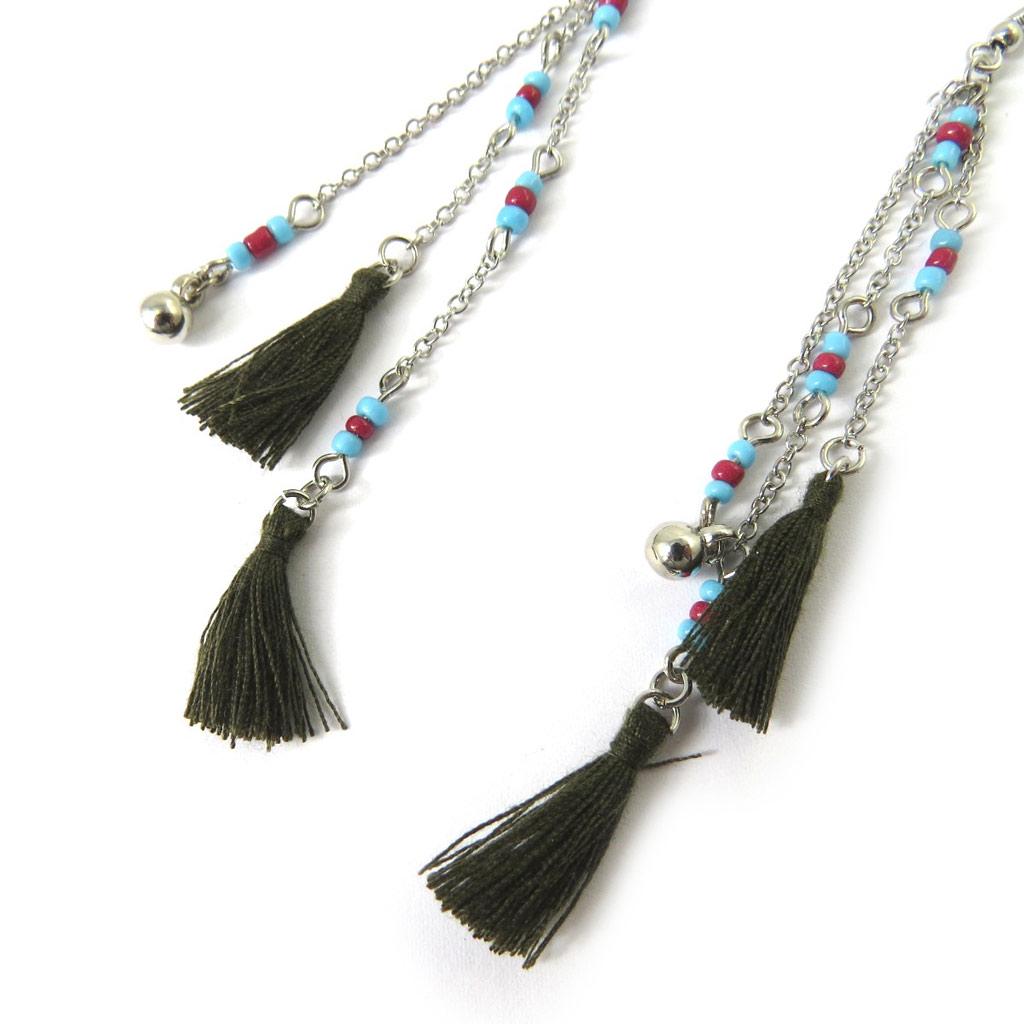 Les Trésors De Lily [M9349] - 'Altaï' Designer Earrings Black Blue