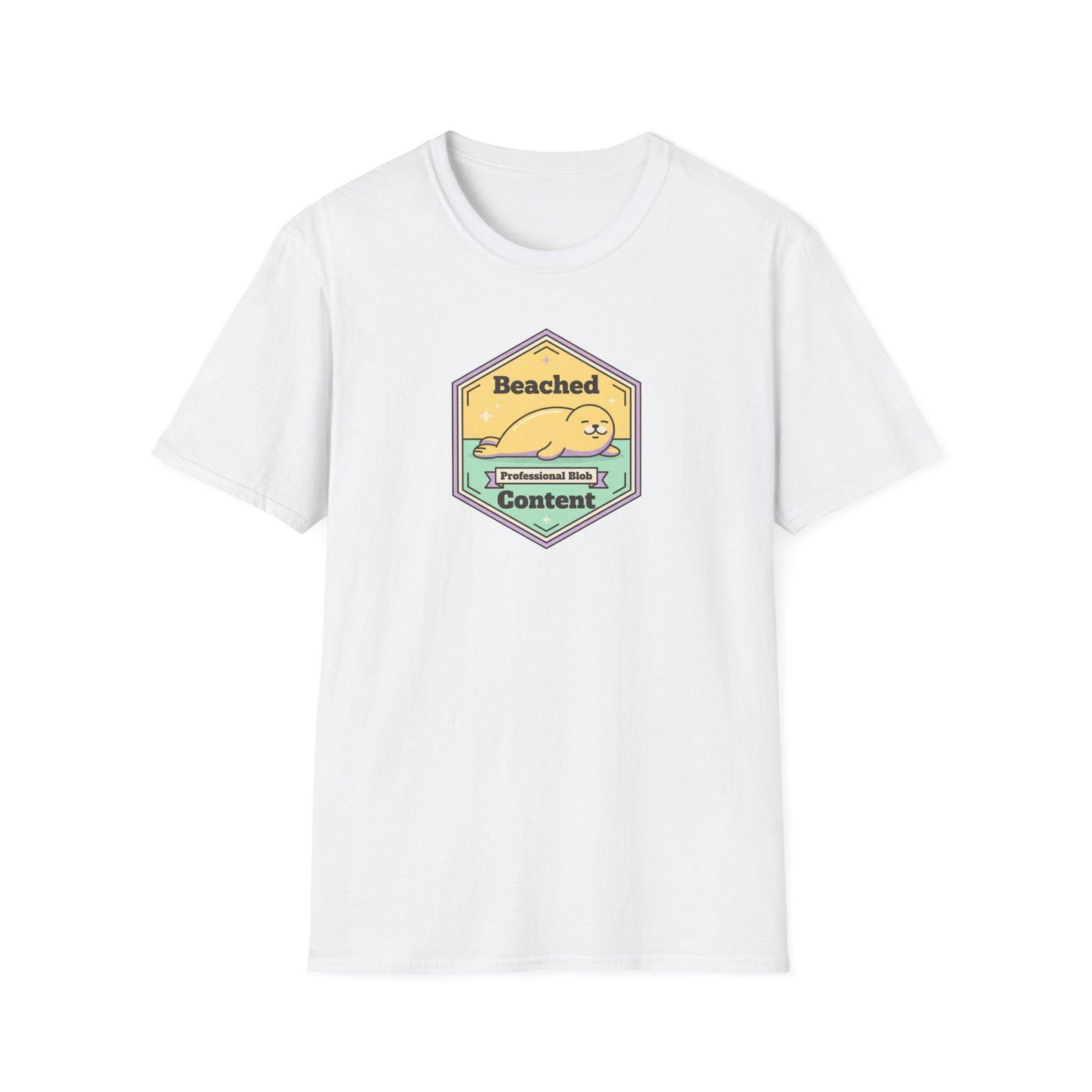 Funny Seal T-Shirt | Beached Content Cute Beach Animal Graphic Tee | Ocean Lover Gift 2XL