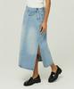 MAGOODGAN Ronas 7997 Bleach Wash Light Indigo Denim Long Skirt