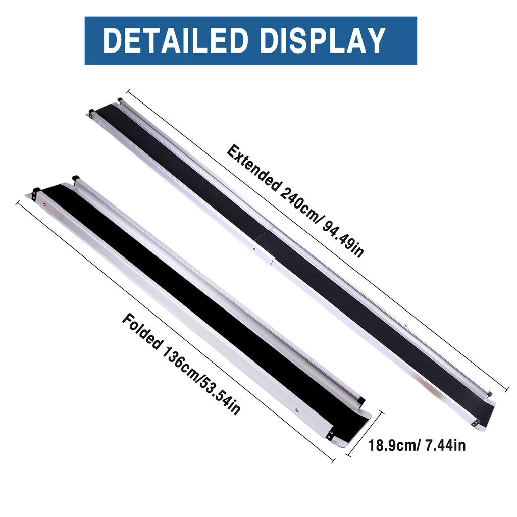 Non-Skid Aluminum Handicap Ramps Portable Folding Threshold Wheelchair Ramp with Handbags Door Threshold Wheelchair Ramps