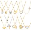 Collier Doré en Argent Sterling 925 Pendentif Cœur Soleil Lune Zircon pour Femmes Mode Bijoux Cadeaux Anniversaire Anniversaire