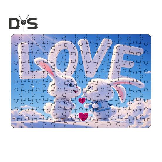 130ks/sada Pár Skládačka Králík Valentýn LÁSKA Zajíček logická hra Děti Dospělí Vzdělávací papírové puzzle Hračka Domácí dekorace