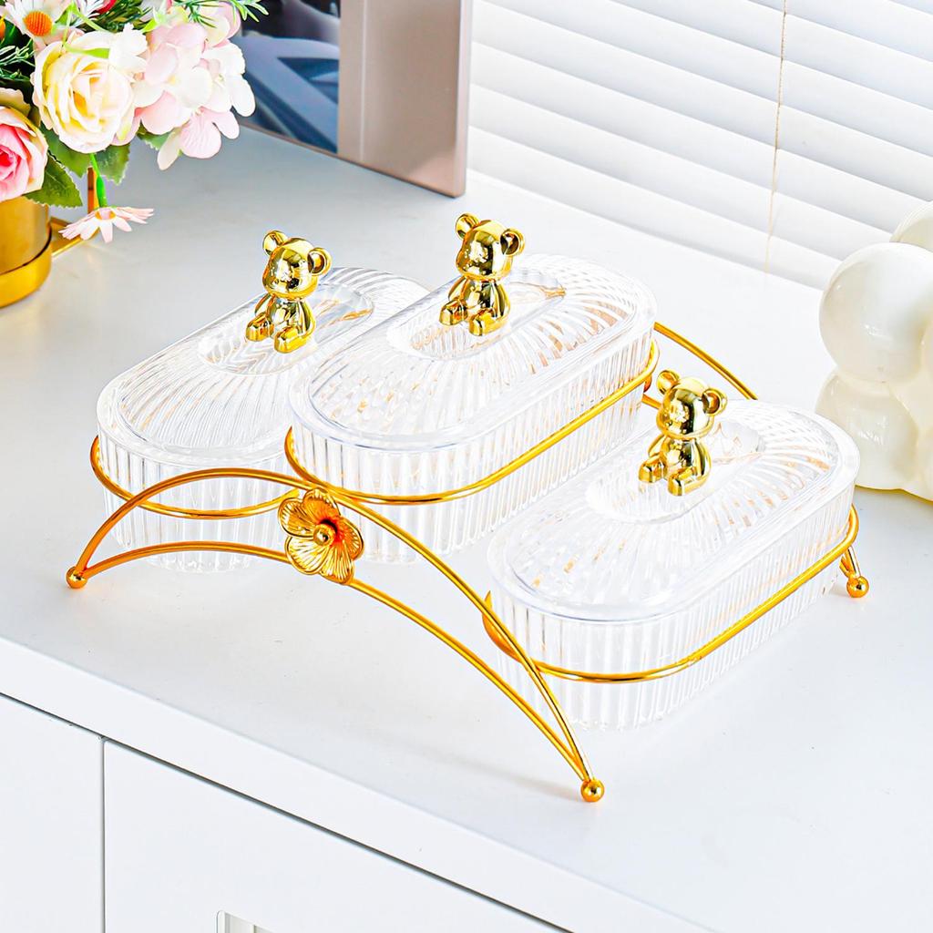 Elegant Compartmentalized Fruit & Snack Display Plate for Living Room & Tea Time
