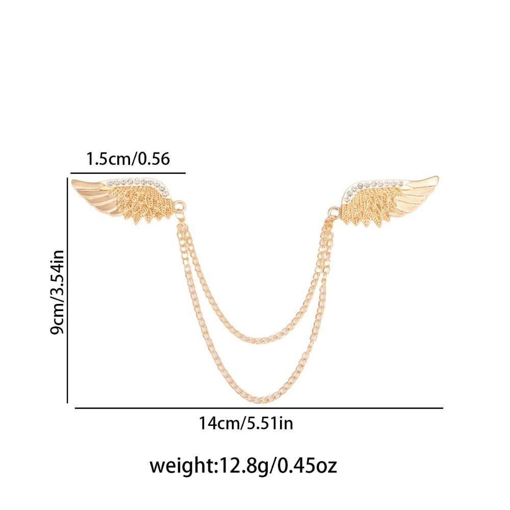 Decorative Angel Wing Brooch Sparkling Tassel Chain Brooch New Brooch Pins for Men Women Jewelry