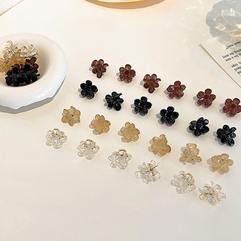 Mini Klipsy do Włosów w Kwiaty Zestaw Dla Kobiet - Bezśladowe Klipsy Szczękowe do Stylizacji do Grzywki i Stylizacji Cienkich Włosów