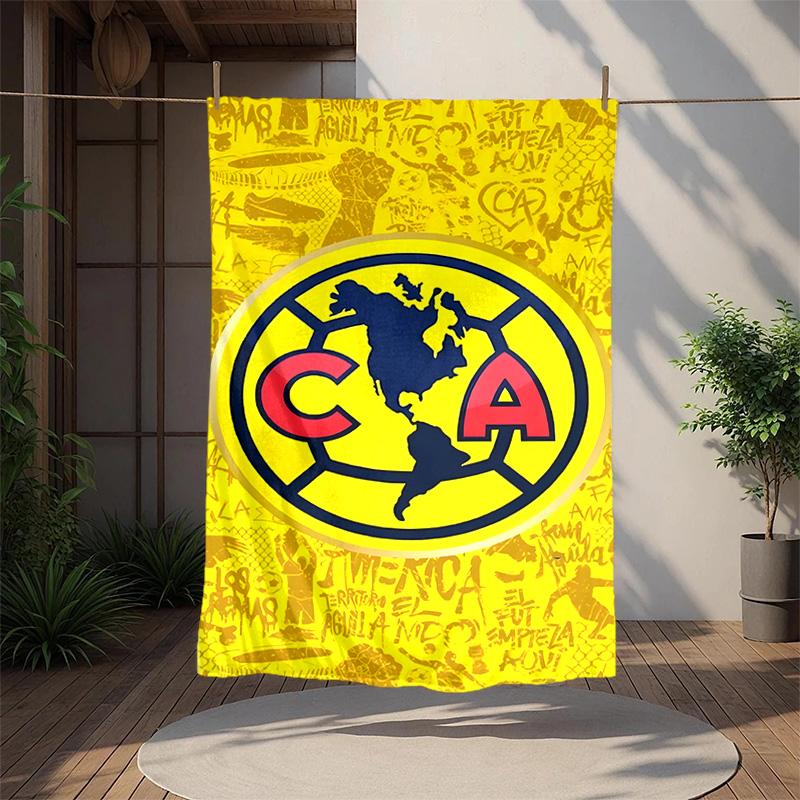 Club Amrica Flannel Blanket Soft Warm All-Season Throw, Design for Camping, Car Travel, Hiking Sofa, Bed, Office Perfect Gift for Parties