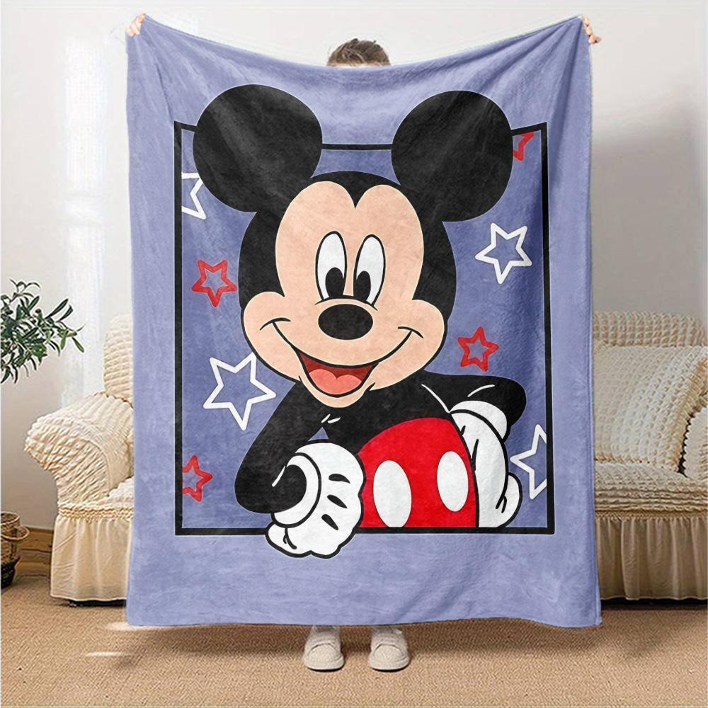 Mickey Mouse Adventure Flannel Blanket Super Soft Warm Cozy Blanket For Sofa Bed Office Travel Allseason Home Decor Gift