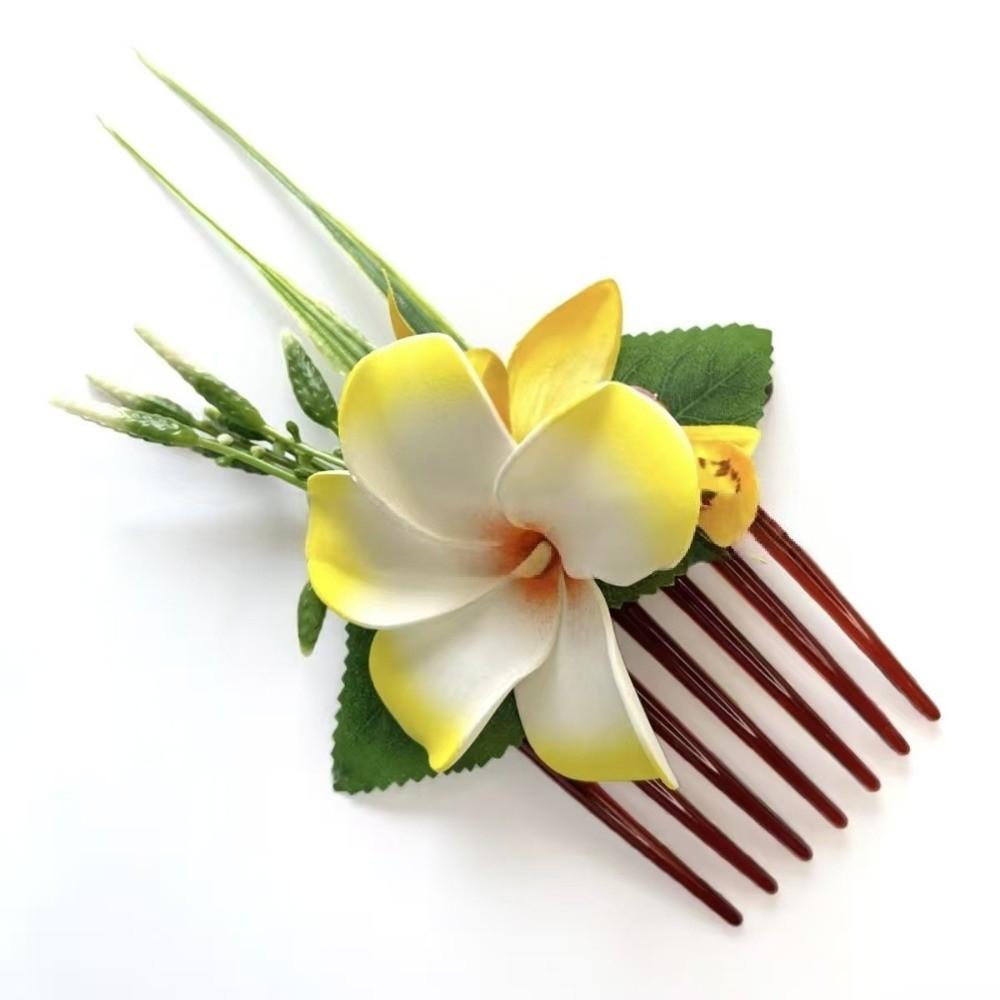 Temperament Plumeria Hair Comb Elegant Bohemian Style Hair Clip Fashion Side Clip Hair Clip  Beach