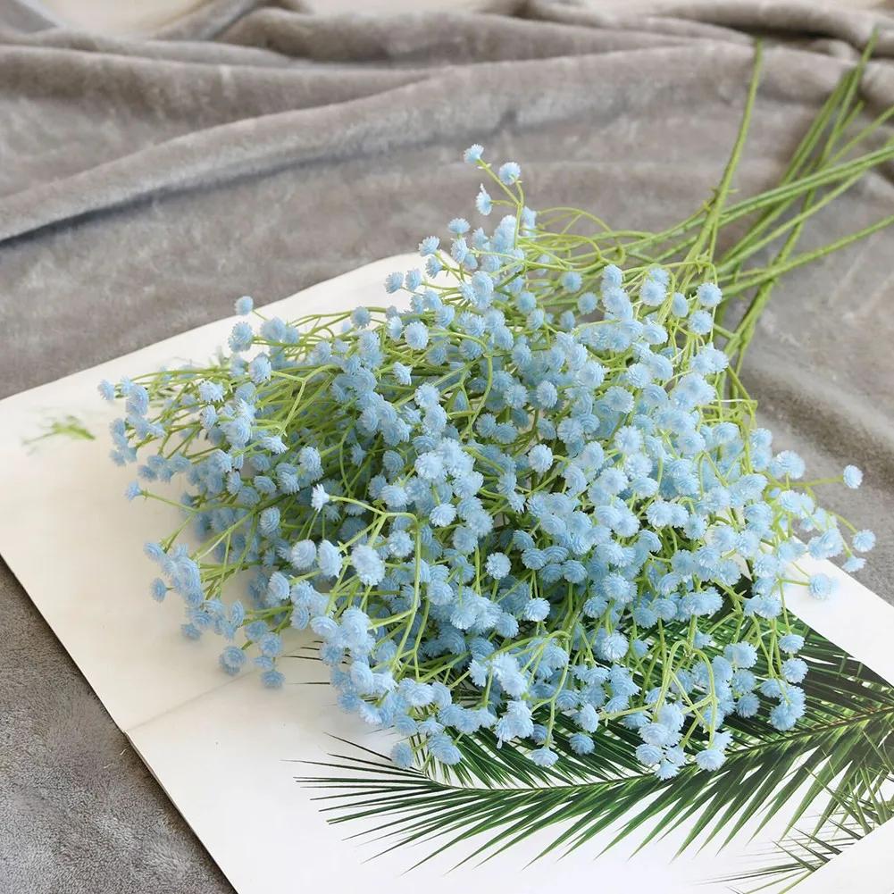 1 Bundle Artificial Fake Silk Gypsophila Flowers Wedding Bouquet Home Decoration Real Touch Decorative Garden Decor Flowers