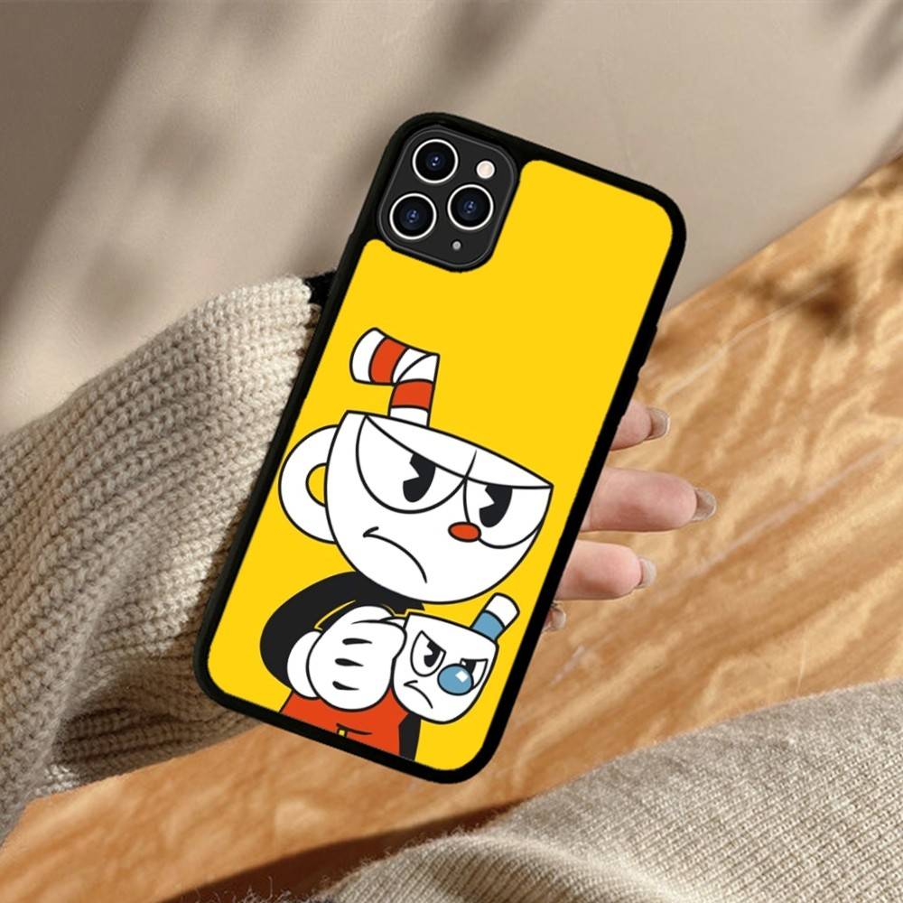 Cute Cuphead Phone Case For IPhone 17 16 Pro Max 11 12 13 14 15 Hard PC+TPU Bracket Back Cover