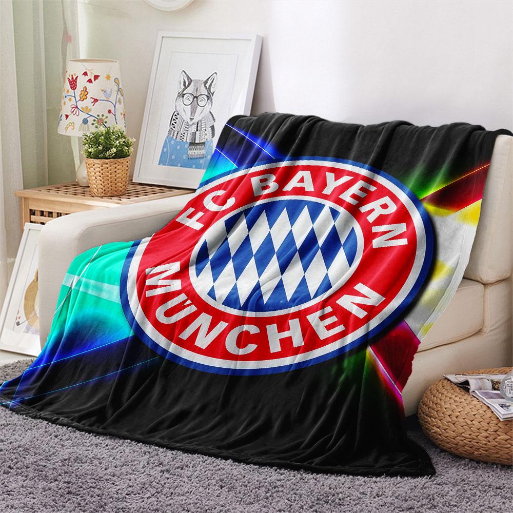 1PC FC Bayern Munchen Patterned Flannel Blanket Suitable For All Seasons for Home Decor Warmth and Comfort Gifts Holiday Present