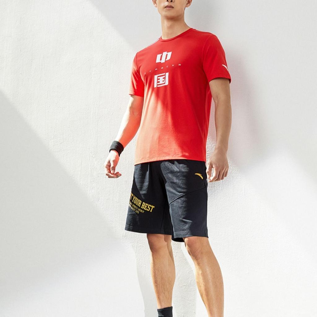 Anta Variety Training Collection T Shirts Men's Red Crew Neck Moderate Straight Fit 152227167-2