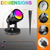 RGBW Landscape Lights 120V Plug in - 16 Colors & Modes Color Changing Metal Spotlights with Remote for Outdoor Yard Garden Pathway Trees