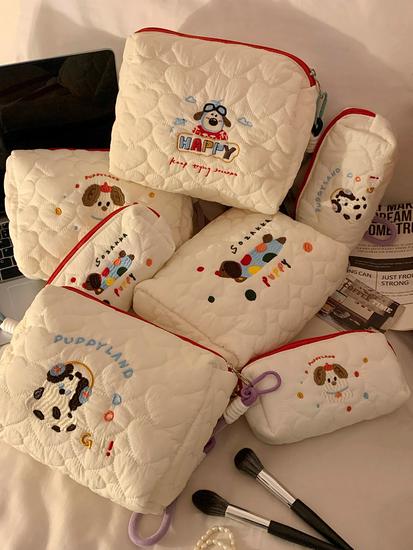 Puppy-Themed Portable Makeup & Skincare Bag – Large Capacity Travel Wash Bag for Women