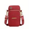 Mobile Phone Bag Women's Crossbody Mini Bags Fashion Solid Color Coin Bag Neck Hanging Shoulder Bag 3 Layer Wallet