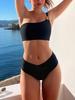 Solid One Shoulder Low Waist Sexy Bikini Set Elegant Comfortable Two Piece Swimwear