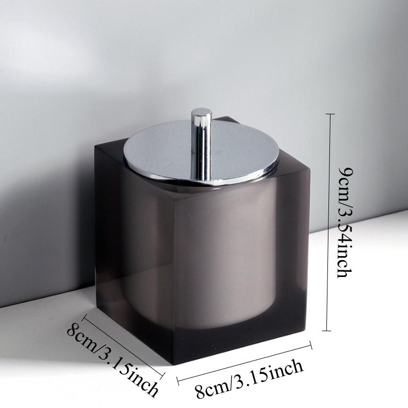 

1pc Hotel Resin Hand Sanitizer Bottle Shampoo Bottle Shower Gel Bottling Bottle Cotton Swab Jar with Lid Resin Storage Tray