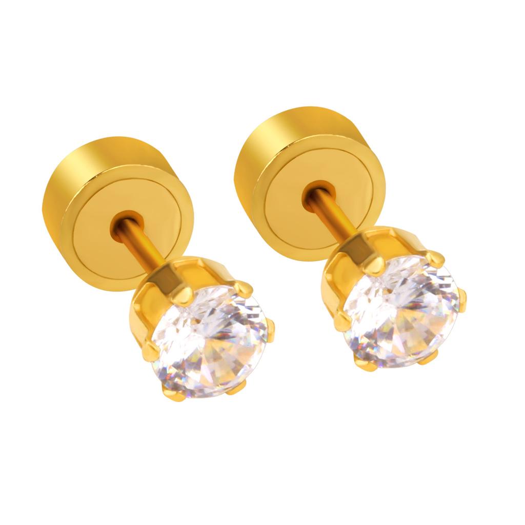 Spiral Twist Lock Ear Cartilage Studs Delicate Small Earrings Push Back Ear Jewelry for Women