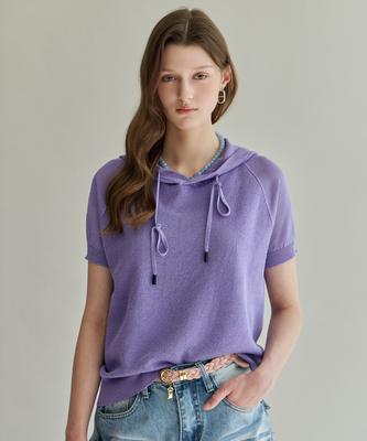 MAXZA Pulsar Mix String Hooded Short Sleeve Knit