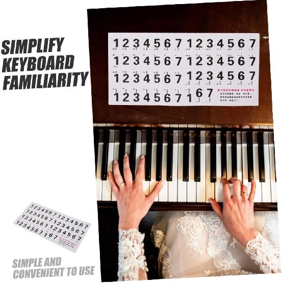 Piano Keyboard Adhesive Stickers 88 Key Piano Number Stickers Keyboard Piano Decals Removable Piano Keyboard Note Labelsfor Learning