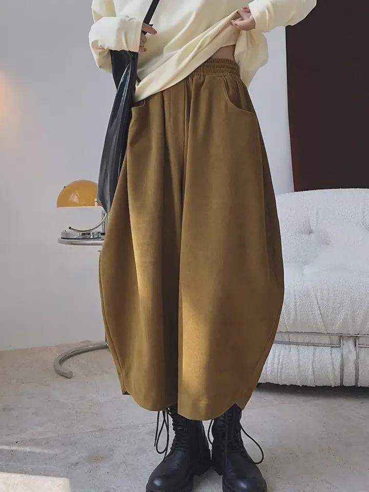 Women's Retro Japanese & Korean Casual Carrot Pants – Versatile Spring/Autumn Wide-Leg Harem Bloomers