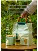 Creative Green Tea Ceramic Canister with Fresh Cloth Bag for Longjing, Maojian, Biluochun, Gyokuro - Empty Gift Packaging Box.