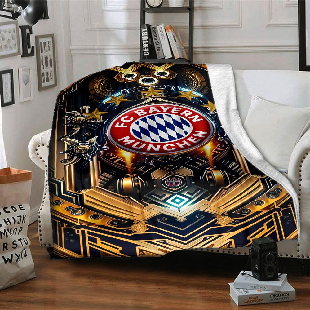 Golden Bayern Munich Emblem Blanket Comfortable Perfect for Chair Office Chair Office for All Occasions Stylish Decor Birthday Christmas Gift Blanket
