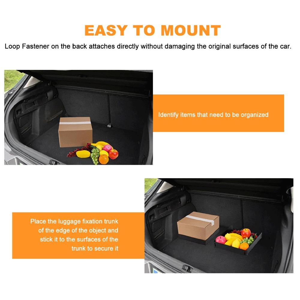 3Pcs Black Rear Trunk Organizer Carbon Steel Car Trunk Panel Car Trunk Divider Car Trunk Organizing