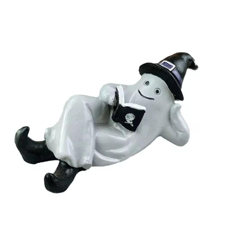 Whimsical Ghost Statue Spooky Halloween Eerie Figurine Ghost Ornament Indoor Decorations